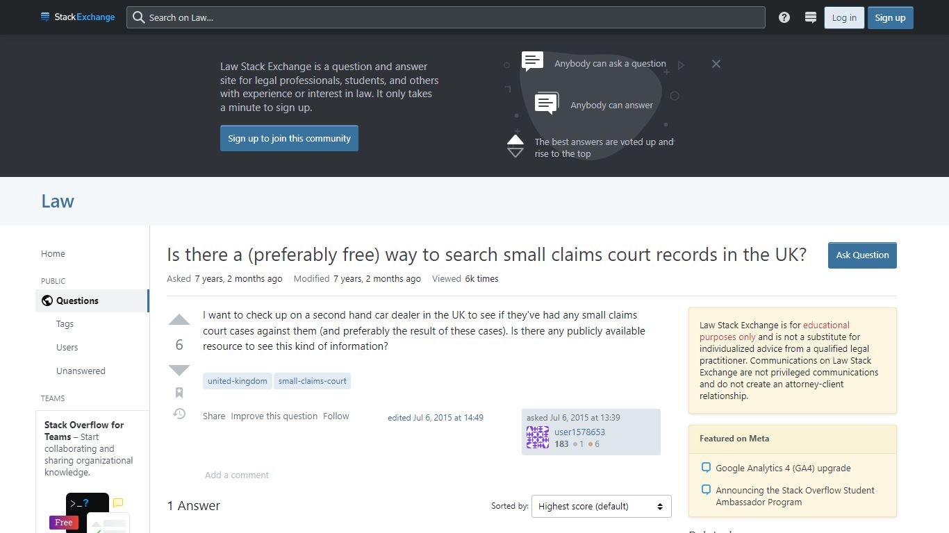 Is there a (preferably free) way to search small claims court records ...